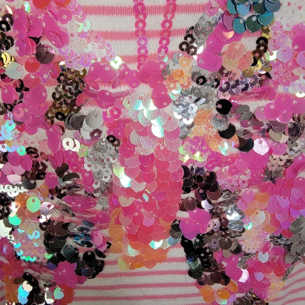 Quacker Factory Butterfly Sequin Striped Short Sl… - image 4